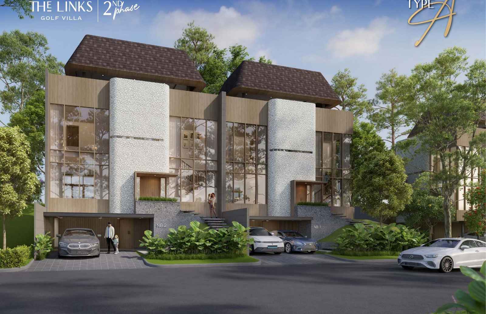 Tampak depan villa The Links Golf Villa Type A